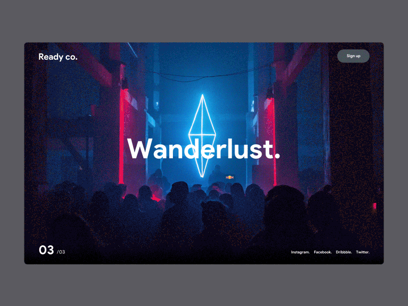 Wanderlust. animation blog dennis snellenberg nederland netherlands parallax principle rave rotterdam scroll techno time ui ux wanderlust website