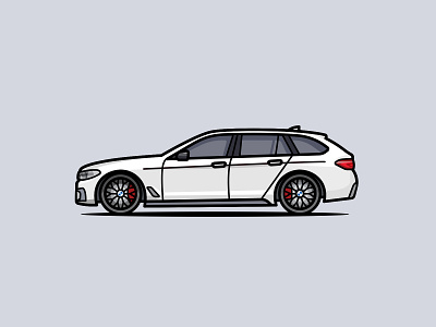 2017 BMW 5 Series Touring 5 bmw illustration m rims series shadow touring vector wheels white