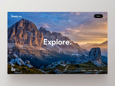 Explore. animation dennis dennis.design experience explore mountain mountains nature paralax parallax scrolling principle rotterdam scroll sketch ui unsplash ux