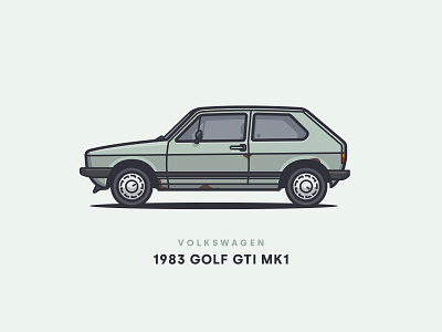 1983 Volkswagen Golf GTI MK1 1983 car golf gti gti gti mk1 illustration mk1 practice rotterdam rust side side car side illustration volkswagen golf vw wheels
