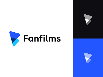Logo - Fanfilms blue branding client f fan film idendity layers logo letter logo not used play button play logo shape
