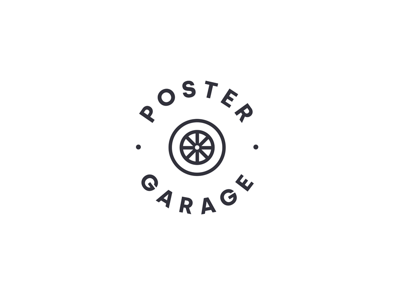 Logo - Poster Garage animated logo garage logo poster poster garage print rotterdam rounded logo spinning wheel