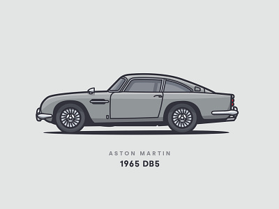 1965 Aston Martin DB5 1965 aston martin car illustration classic db5 illustrator poster print side side view vector wheels