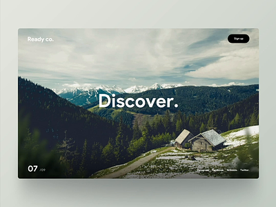 Discover. animation cabin dennis dennis.design discover experience mountain nature parallax parallax scrolling rotterdam scroll snow trees ui ux website woods