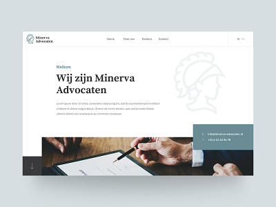 Homepage - Minerva Advocaten advocaten elegant header homepage lawyer lawyers minerva rotterdam ui ux website