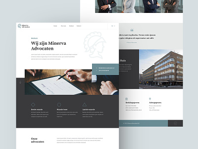 Full Homepage - Minerva Advocaten advocaten business dennis design elegant homepage lawyer lawyers onepage onepager rotterdam sketch snellenberg ui ux website