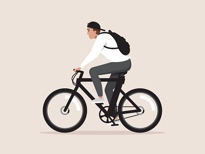 Cowboy ⚡ backpack bike black cowboy electric illustration illustrator riding self portrait wheels