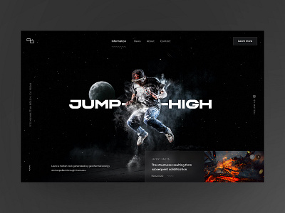 JUMP―HIGH deep dennis dive experiment fire high jump jumping lava moon power powerfull rotterdam sketch snellenberg ui ux webdesign website