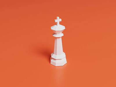 Chess Piece (3D) 3d blender blender3dart chess king piece polygon practice