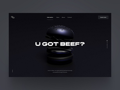 U GOT BEEF? 3d beef black white burger dark experiment got beef out shot try website