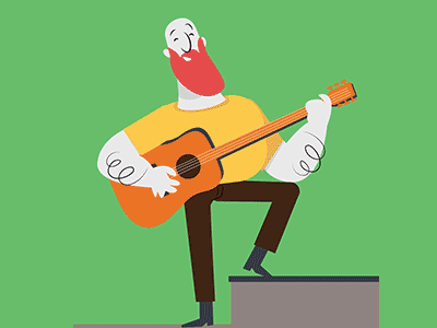 Guitar Guy 2d 2danimation adobe aftereffect animate gif graphic guitar guitarist illustrate illustration infographic loop looped motion motion art motiongraphic music