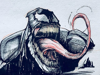 VENOM animation art character characterdesign comic comicart illustration illustration art ink inktober inktober2018 inktoberday7 venom