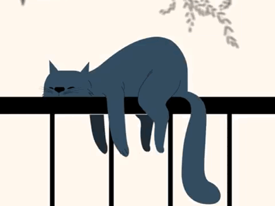 Sleeping 😴 cat 2d adobe aftereffect animation behance cat catlovers design dribbble gif illustrator loop motion