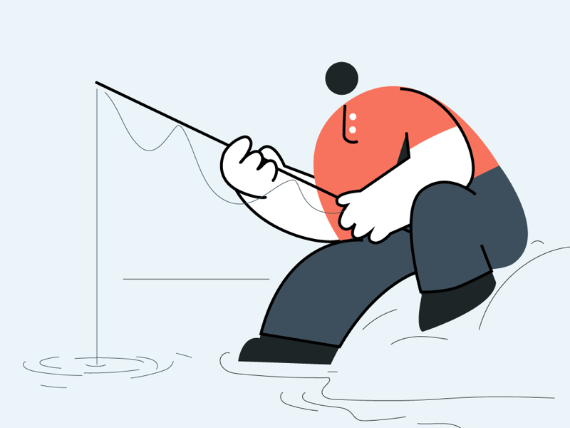 Fishing vector motiongraphics gif animator animation 2d illustrator creative characterdesign character motion illustration