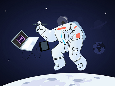 Astronaut 2d animation animator astronaut character characterdesign creative gif illustration illustrator motion motiongraphics vector