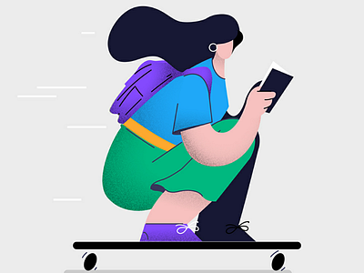 Girl on skateboard adobe aftereffect animator bag branding dribbble girl illustration illustrator loop motion motiongraphics skateboard skateboarding skateboards vector