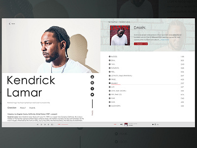 Music Player with News Feed design player ui uidesign ux uxdesign webdesign