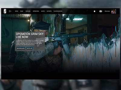 Rainbow Six Siege Concept | Main Page concept rainbow six rainbowsixsiege ubisoft ui uidesign uiux ux web design webdesign website websitedesign