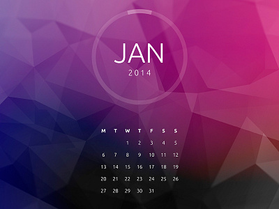 Polygon Desktop - January blue calendar desktop free pink polygon purple retina wallpaper