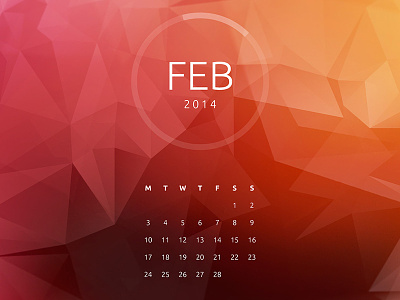Polygon Desktop - February desktop free orange pink polygon red retina wallpaper