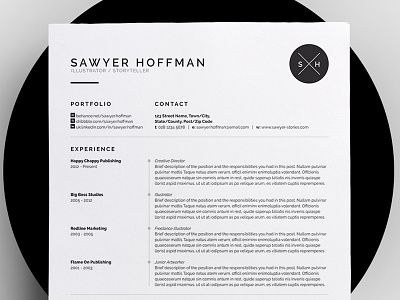 Resume/CV - 'Sawyer'
