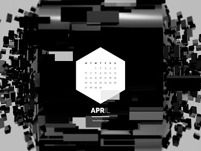 Dark Polygon Calendar - April