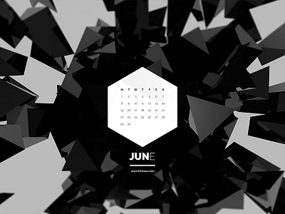 Dark Polygon Calendar - June 2015 abstract dark desktop free june polygon wallpaper