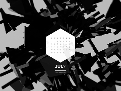 Dark Polygon Calendar - July