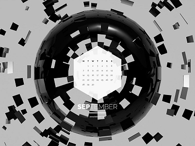 Dark Polygon Calendar - September