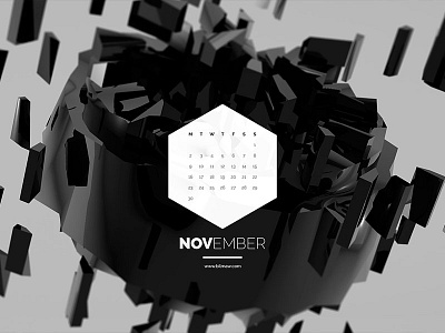 Dark Polygon Calendar - November