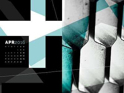 Abstract Desktop Calendar - April