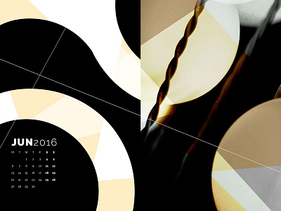 Abstract Desktop Calendar - June 2016 abstract dark desktop free june typography wallpaper