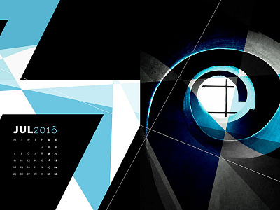Abstract Desktop Calendar - July 2016 abstract dark desktop free july typography wallpaper