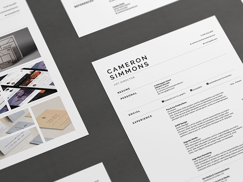 Pro Resume/CV - Cameron creative market cv design cv template portfolio cover letter resume design resume template resume