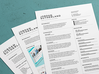 Pro Resume/CV - Jordan cover letter creative market cv design cv template portfolio resume resume design resume template
