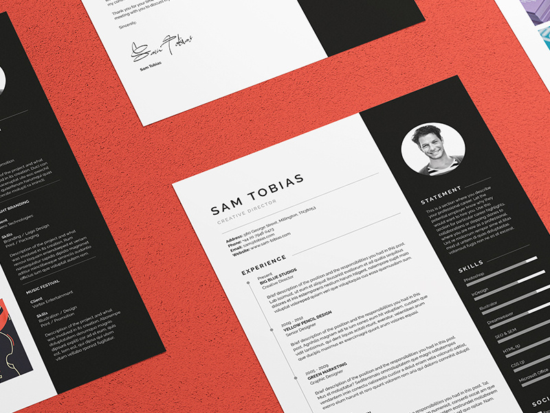 Pro Resume/CV - Sam resume resume template resume design cover letter portfolio cv template cv design creative market