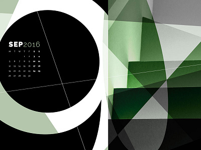 Abstract Desktop Calendar - September 2016 abstract dark desktop free september typography wallpaper