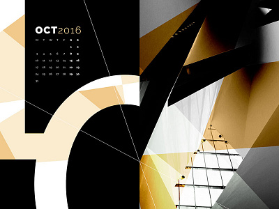 Abstract Desktop Calendar - October 2016 abstract dark desktop free october typography wallpaper