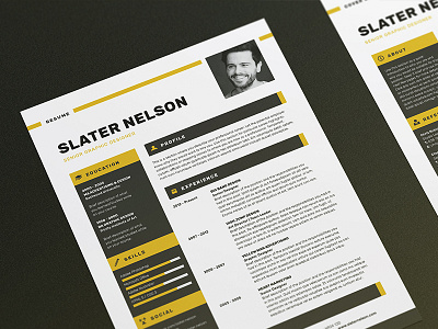 Resume/CV - 'Slater' cover letter creative market cv design cv template portfolio resume resume design resume template