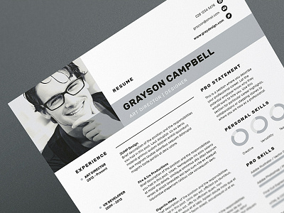 Resume/CV - 'Grayson' cover letter creative market cv design cv template portfolio resume resume design resume template