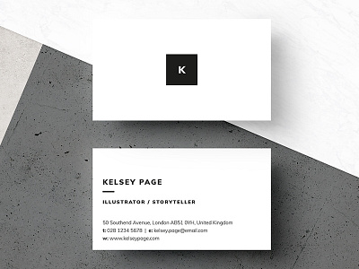 Business Card - Kelsey business card business card template creative market free mockup minimal mockup professional