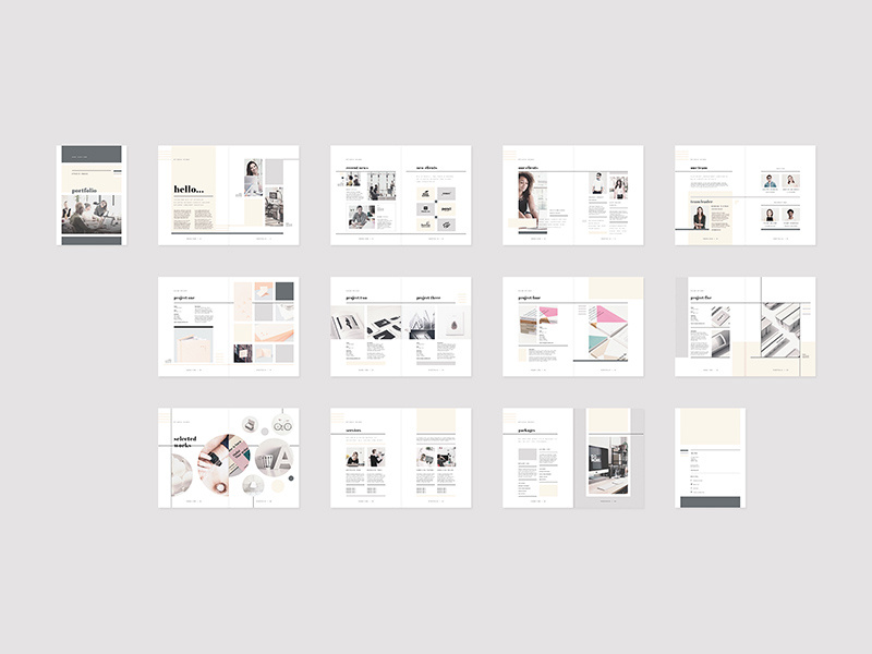Inara - Portfolio proposal template indesign creative market business clients portfolio