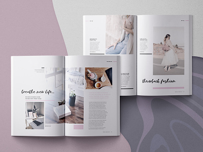 Hasia - Lifestyle Magazine Template baseline editorial fashion grid indesign interiors layout lifestyle magazine minimal modern template