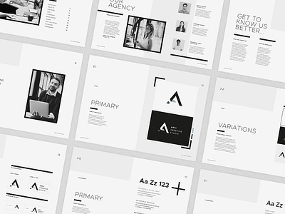 Ashi - Brand Book Template agency brand brand guidelines brand manual creative market identity indesign template logo studio style guide