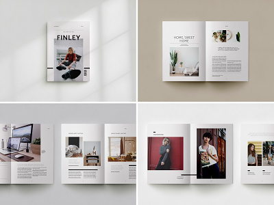 Finley Magazine baseline grid creative market editorial design indesign template lifestyle magazine magazine cover magazine design minimal modern