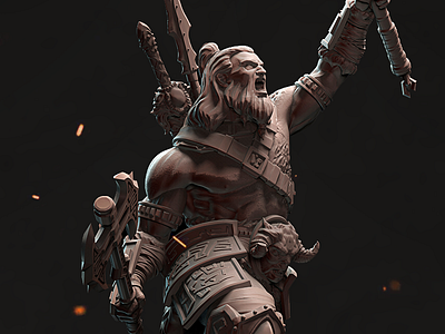 «Statuette Of Victory» 3d barbarian fantasy figurine game art model rpg sculpt statuette zbrush