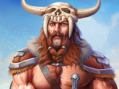Beowulf 2d art character character design game game art game design illustration rpg slots viking