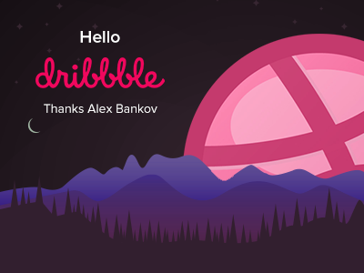 Hello dribbble! alex bankov dribbble first hello illustration invites shot