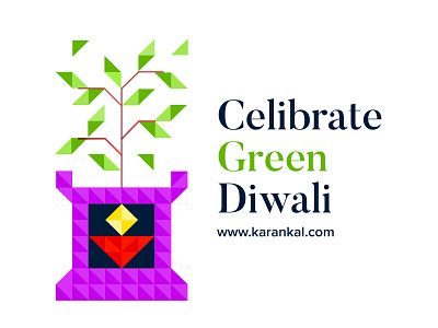 Diwali Greeting design diwali graphic design greendiwali greeting card instapost poster tangram