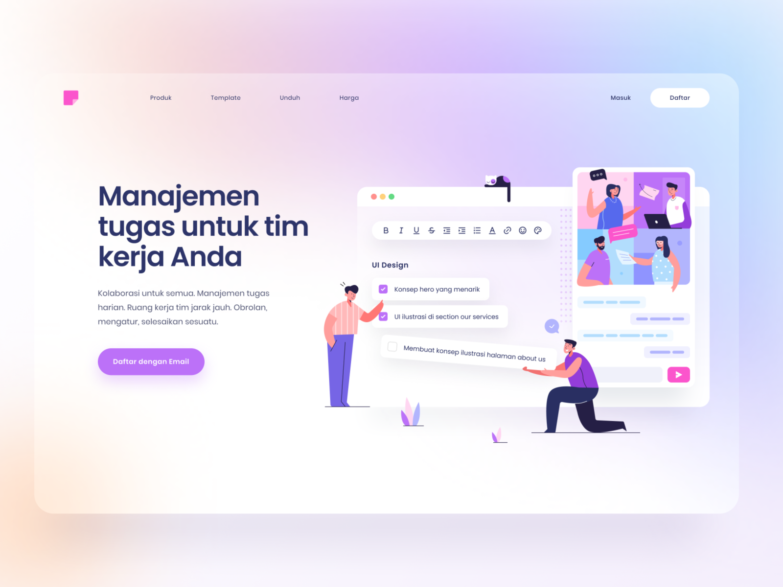 Hero Section For Project Management Platform By Papay Wicaksono On Dribbble